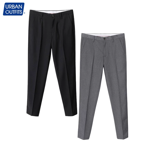 Quần Tây Nam URBAN OUTFITS Công Sở Hàn Quốc SLIM FIT Ống Đứng Ôm Có Ly - Quần Âu Nam Đi Học 100%Cotton Cao Cấp Xám QTS01