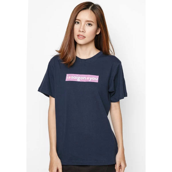 Áo Thun Xanh Đen Cotton in chữ Love City - Saigon You