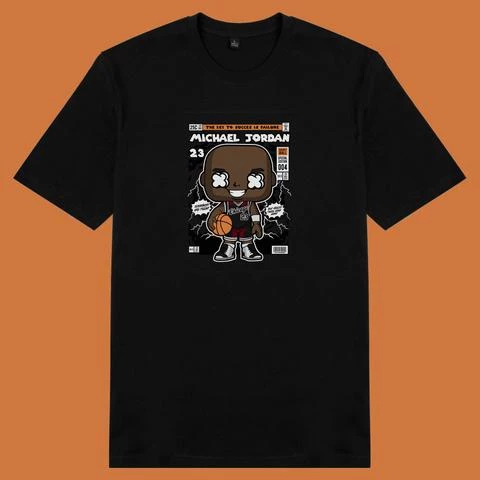 Áo thun tay ngắn unisex Chodole cho cả nam và nữ, chất liệu vải cotton in hình Popular Cartoon Michael Jordan