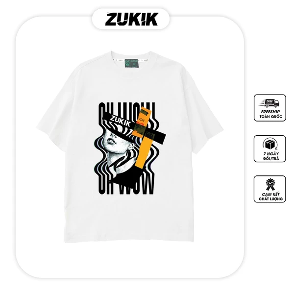 Áo thun tee phông nam nữ tay lỡ oversize form rộng ZUKIK - Oh Wow