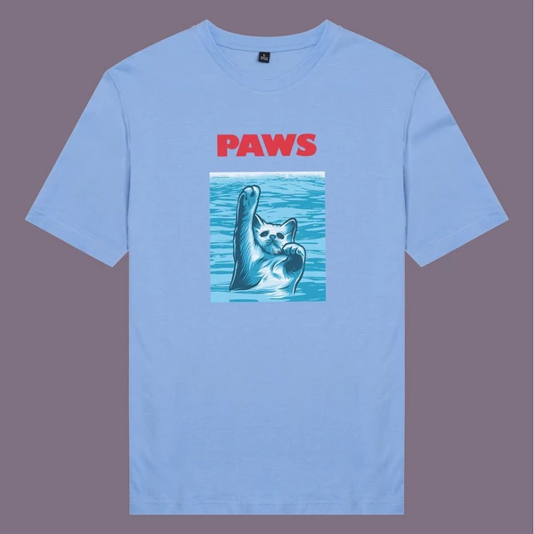 Áo thun ngắn tay unisex Chodole cho cả nam và nữ, chất liệu vải cotton in cotton in hình phim Cat Lover series - Paws