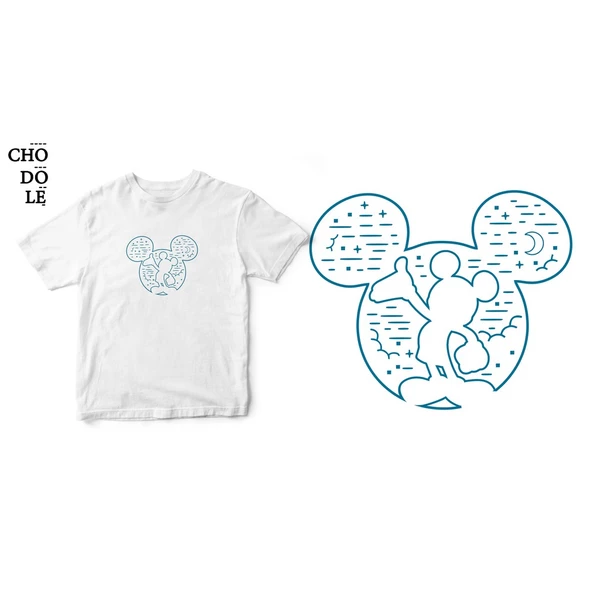 Áo thun tay ngắn unisex Chodole cho cả nam và nữ, chất liệu vải cotton in hình Micky 2020