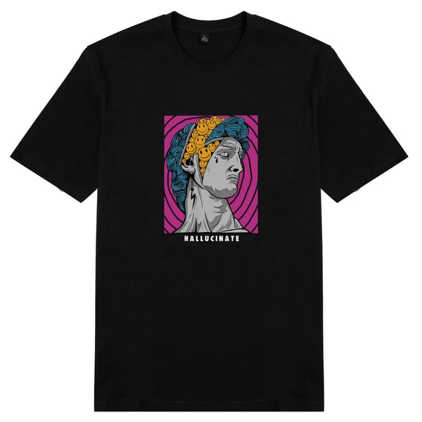 Áo thun tay ngắn unisex Chodole cho cả nam và nữ, chất liệu vải cotton in chữ Hallucinate