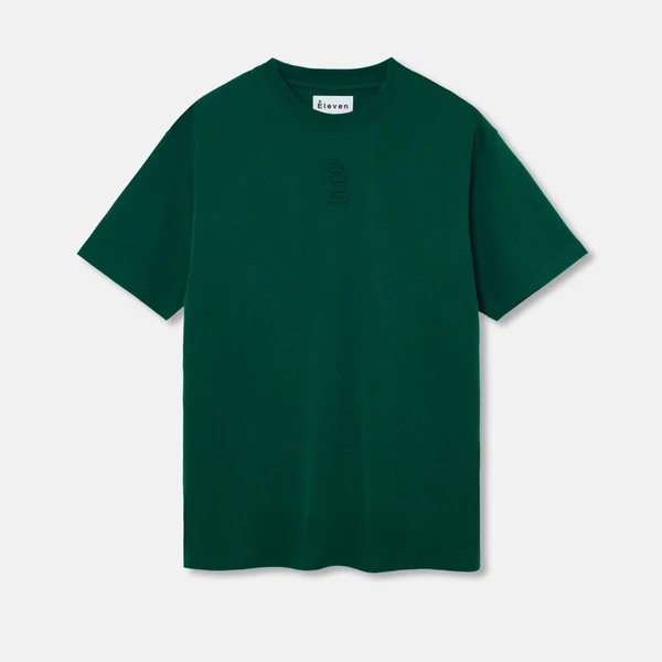 Eleven - Áo Thun In Nổi Chữ E | Màu Xanh Lá
