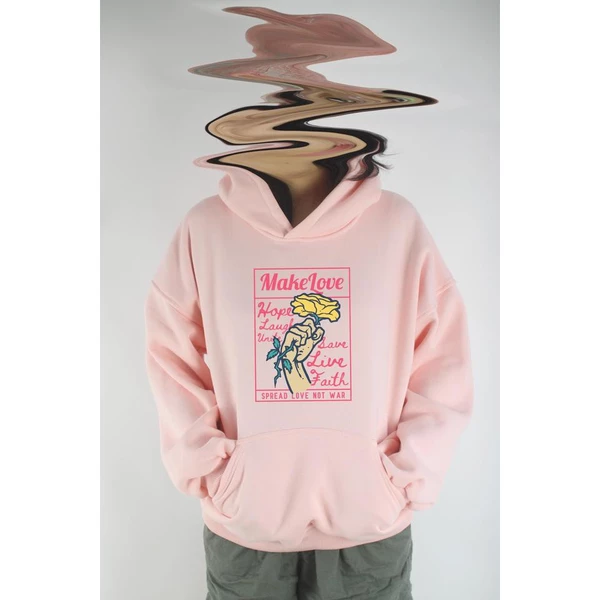 Áo hoodie unisex chodole chất liệu hoodie nỉ, đẹp form rộng cho cả nam và nữ in hình độc đáo Make Love Not War