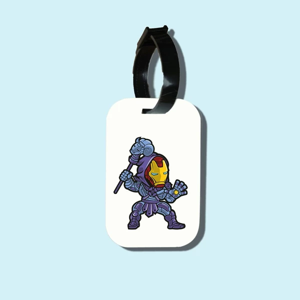 Thẻ hành lý chodole loại tag hành lý làm bằng gỗ ép cán nhựa cao cấp cho túi xách balo du lịch in hình Iron Skeletor
