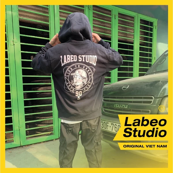 LB41 Áo hoodie và Áo nỉ Labeo space, dáng rộng, oversize nỉ bông ấm, dày dặn