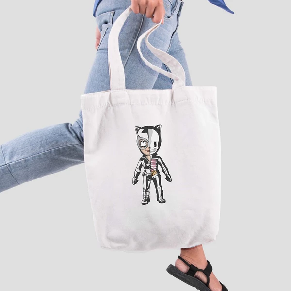 Túi vải tote bag của Chodole chất liệu túi canvas vải bố đẹp in hình độc đáo Half Skeleton - Catwoman