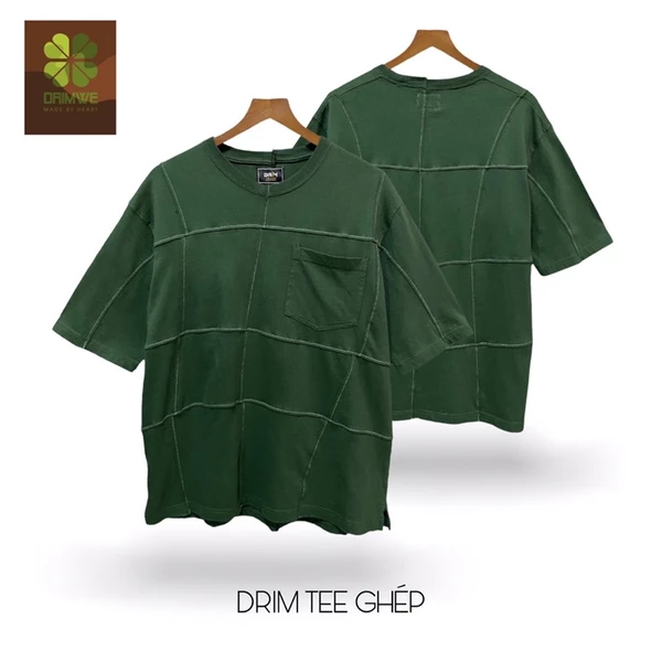 Áo thun phom rộng oversize DRIM T-shirt GHÉP-wash (bảo hành lỗi 1 đổi 1)