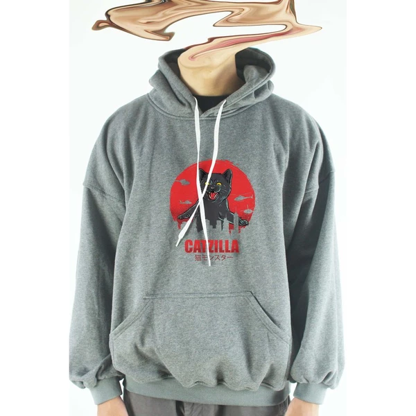 Áo hoodie unisex chodole chất liệu hoodie nỉ, đẹp form rộng cho cả nam và nữ in hình độc đáo Cat Lover Series - Catzilla