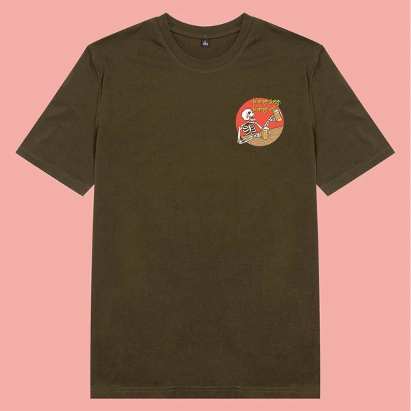 Áo thun tay ngắn unisex Chodole cho cả nam và nữ, chất liệu vải cotton in hình Không say không về