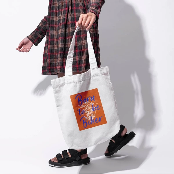 Túi vải tote bag của Chodole chất liệu túi canvas vải bố đẹp in hình độc đáo Born to be Biker