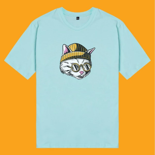 Áo thun ngắn tay unisex Chodole cho cả nam và nữ, chất liệu vải cotton in cotton in hình Cat Lover series - Leon Cat