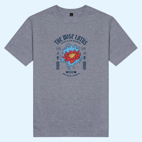 Áo thun unisex cotton in hình Japanese Art, Lotus believe in new beginning (nhiều màu)