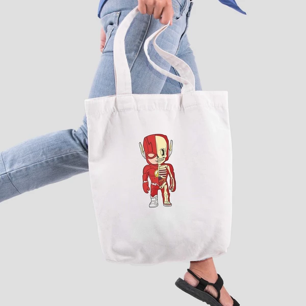 Túi vải tote bag của Chodole chất liệu túi canvas vải bố đẹp in hình độc đáo Half Skeleton - Flash man