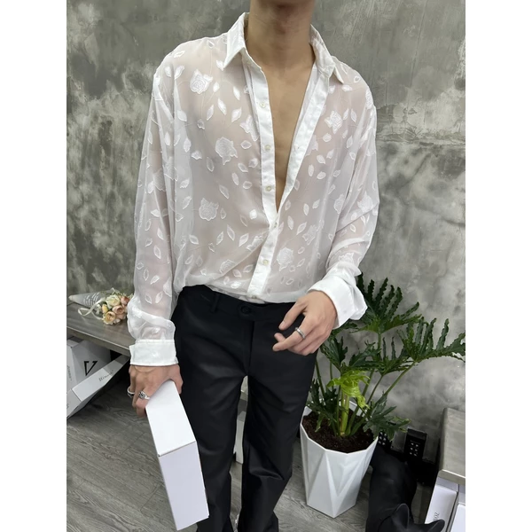 Áo ZOMBIE® White Rose Mesh Net Shirt