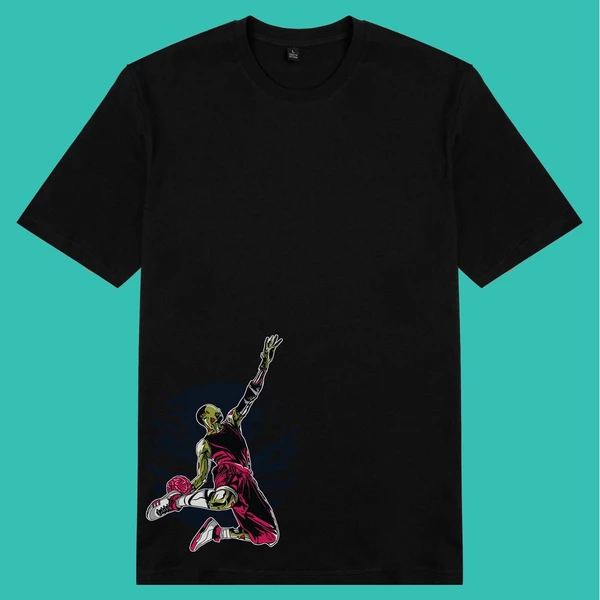Áo thun tay ngắn unisex Chodole cho cả nam và nữ, chất liệu vải cotton in hình Zombie Slamdunk
