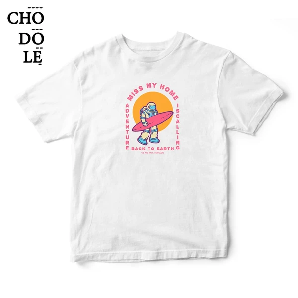 Áo thun tay ngắn unisex Chodole cho cả nam và nữ, chất liệu vải cotton in hình Miss my home