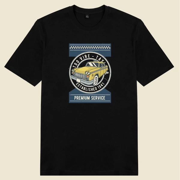 Áo thun ngắn tay unisex Chodole cho cả nam và nữ, chất liệu vải cotton in cotton 100% in hình Taxi - Retro Vibe