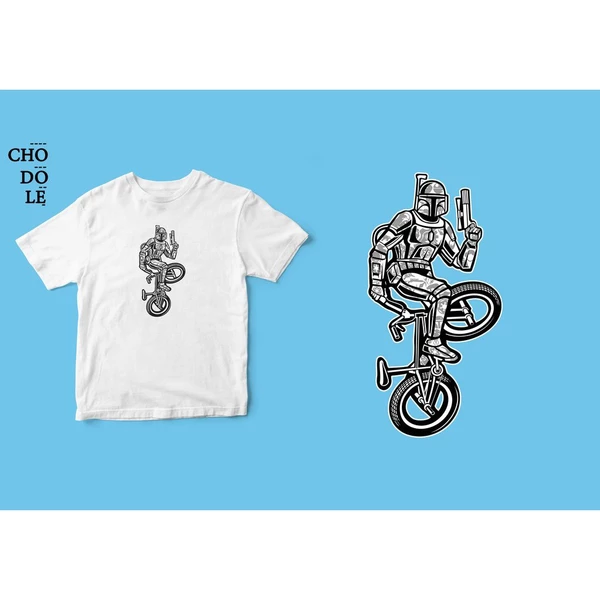 Áo thun tay ngắn unisex Chodole cho cả nam và nữ, chất liệu vải cotton in hình Super Heroes Series - Street Boba Fett
