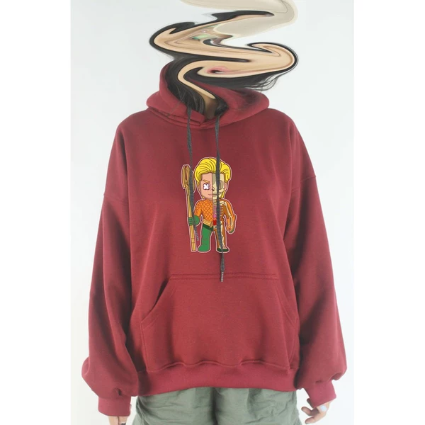  Áo khoác hoodie unisex cotton hình Half Skeleton series - Aquaman (nhiều màu)