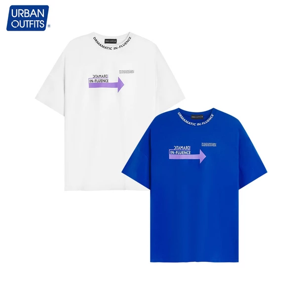 Áo Thun Nam Tay Lỡ Form Rộng URBAN OUTFITS Cổ Tròn Unisex Big Size 100kg In Chữ In Fluence 100%Cotton URBAN OUTFIT ATO16