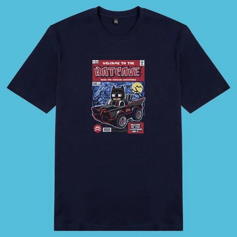 Áo thun unisex cotton áo nam áo nữ in hình pop culture cartoon series - bat cave