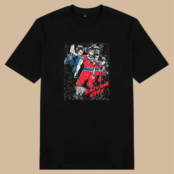 Áo thun ngắn tay unisex Chodole cho cả nam và nữ, chất liệu vải cotton in cotton in hình Dragonball - Saiyan city