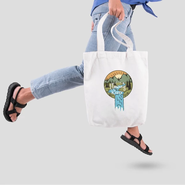 Túi vải tote bag của Chodole chất liệu túi canvas vải bố đẹp in hình độc đáo  A flowing river