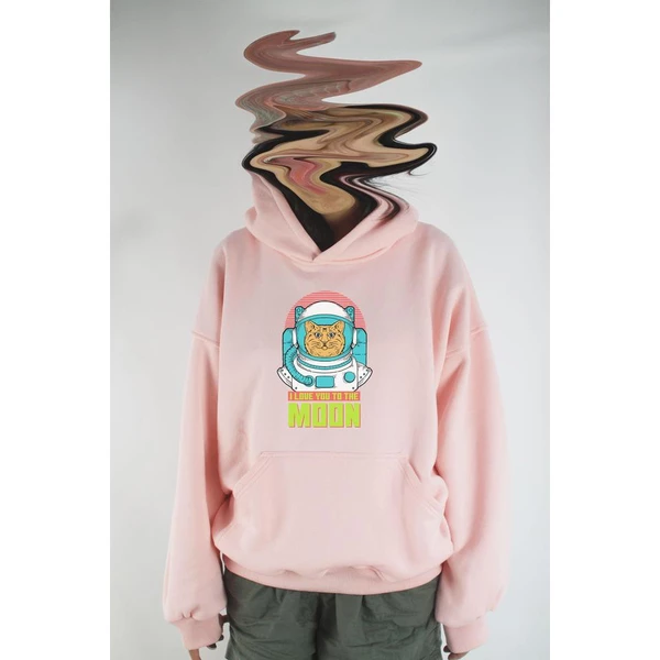 Áo hoodie unisex chodole chất liệu hoodie nỉ, đẹp form rộng cho cả nam và nữ in hình độc đáo I love you to the moon