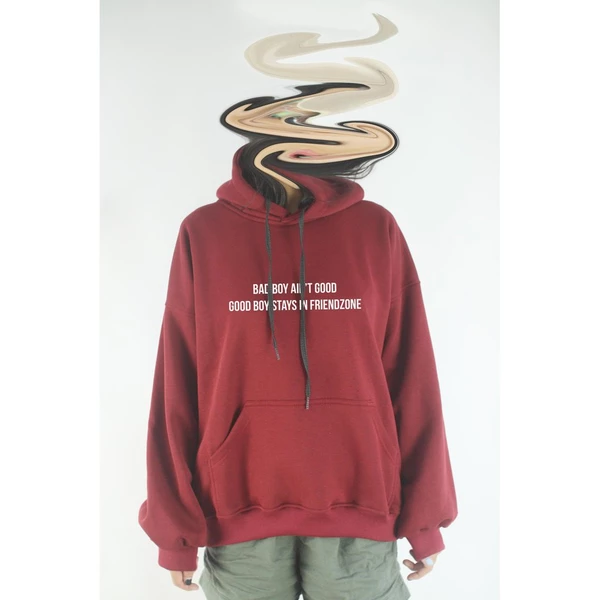 Áo khoác hoodie unisex cotton in chữ Bad boy ain’t good good boy stays in friendzone (nhiều màu)