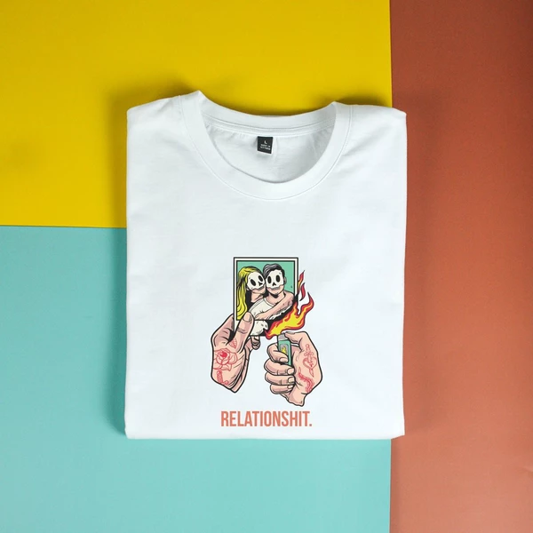 Áo thun ngắn tay unisex Chodole cho cả nam và nữ, chất liệu vải cotton in cotton 100% in hình Relationshit