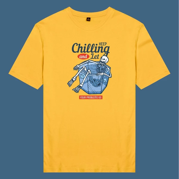 Áo thun tay ngắn unisex Chodole cho cả nam và nữ, chất liệu vải cotton in hình Chilling Skull