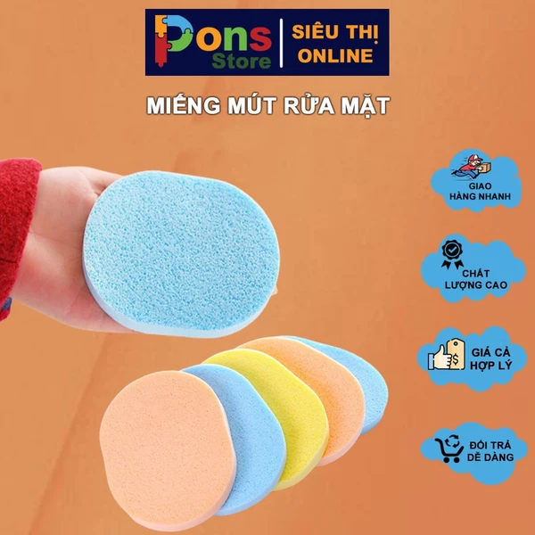 Miếng mút rửa mặt Hàn Quốc siêu dày nhiều màu sắc - PON11