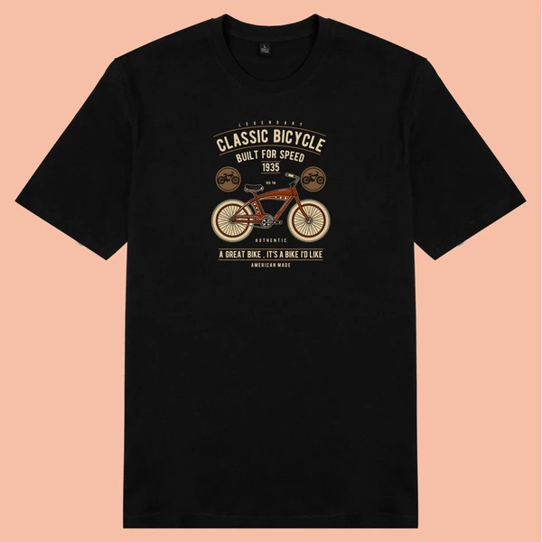 Áo thun tay ngắn unisex Chodole cho cả nam và nữ, chất liệu vải cotton in hình  Classic Bicycle