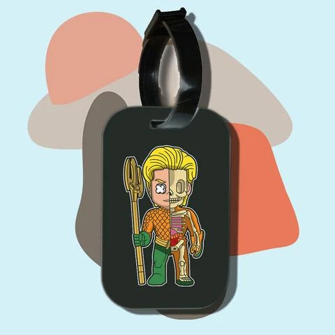 Thẻ hành lý cho túi xách balo du lịch in hình Half Skeleton series Aquaman (nhiều màu)