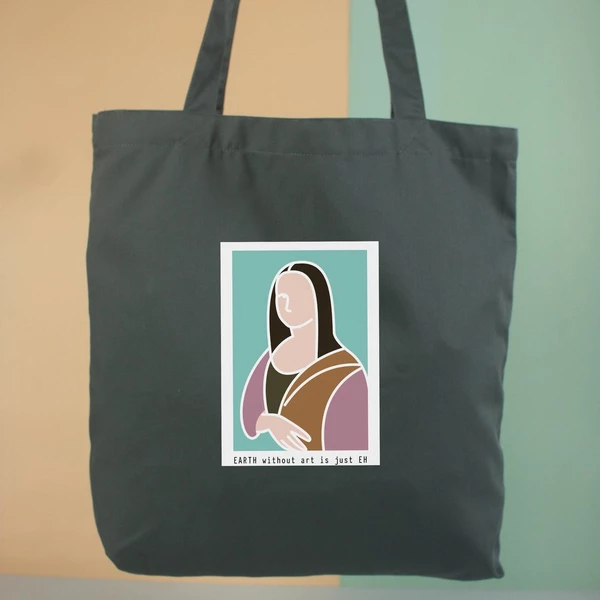 Túi vải tote bag của Chodole chất liệu túi canvas vải bố đẹp in hình độc đáo Earth Without art is just Eh - Mona Lisa