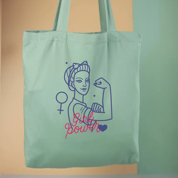Túi vải tote bag của Chodole chất liệu túi canvas vải bố đẹp in hình độc đáo Girl Power
