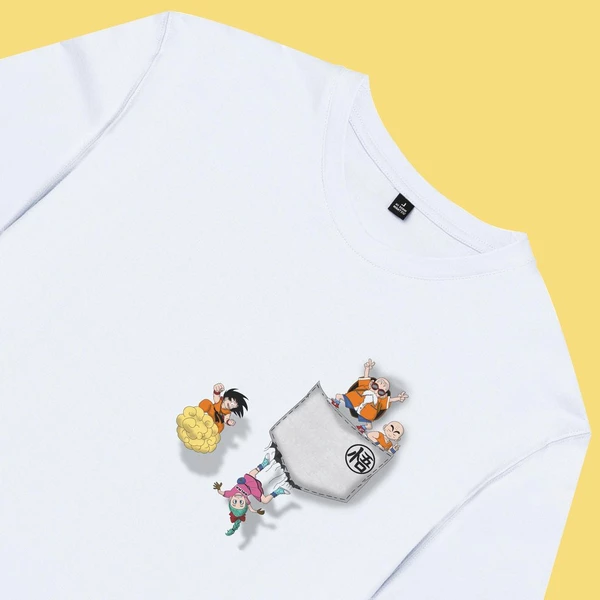 Áo thun ngắn tay unisex Chodole cho cả nam và nữ, chất liệu vải cotton in cotton in hình Dragonball - Pocket Tee