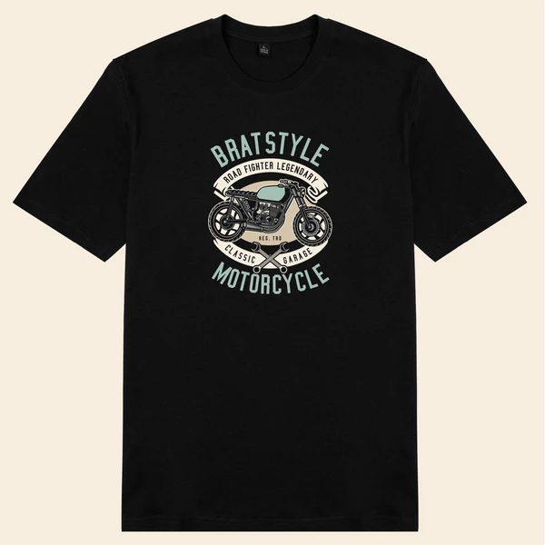 Áo thun tay ngắn unisex Chodole cho cả nam và nữ, chất liệu vải cotton in hình Brat style Motorcycle