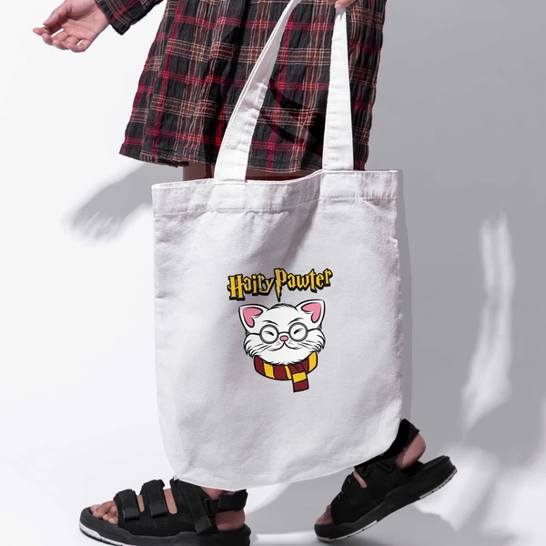 Túi vải tote bag của Chodole chất liệu túi canvas vải bố đẹp in hình độc đáo thú cưng Cat Lovers - Hairy Pawter