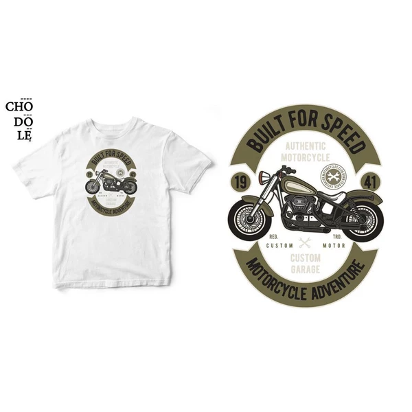 Áo thun tay ngắn unisex Chodole cho cả nam và nữ, chất liệu vải cotton in hình Build For Speed