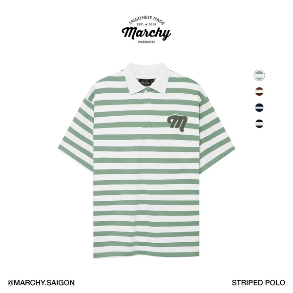 MARCHY - Striped Polo - Áo thun sọc có cổ