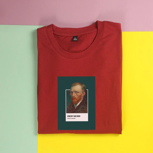 Áo thun tay ngắn unisex Chodole cho cả nam và nữ, chất liệu vải cotton in hình Pantone - Van Gogh