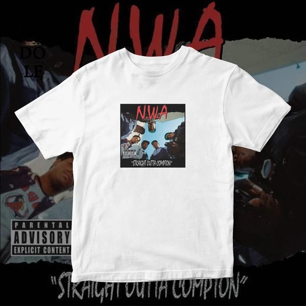 ÁO THUN UNISEX COTTON 100% IN HÌNH NWA - Straight outta compton (Album cover)