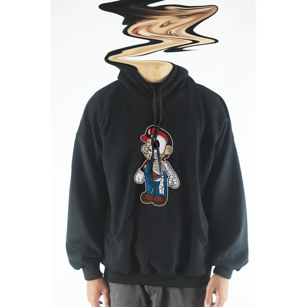 Áo khoác hoodie unisex cotton hình Half Skeleton series - Mario (nhiều màu)