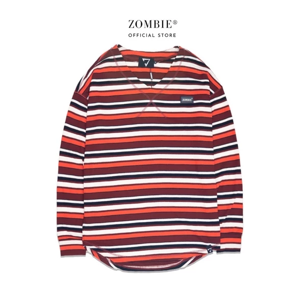 Áo ZOMBIE® V Striped Sweater In O/Brown