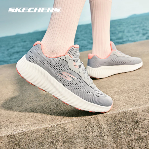 Giày Thể Thao Nữ Skechers Performance Go Run Now-129365-LTGY Air-Cooled Goga Mat