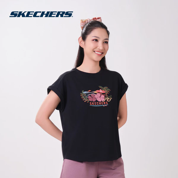 Áo Thun Tay Ngắn Nữ Skechers Cali Breeze Iconic Short Sleeve Tee - SL326W463-0018