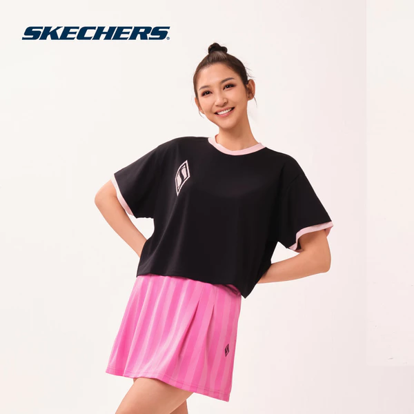 Áo Thun Tay Ngắn Nữ Skechers Game On Iconic Short Sleeve Tee - SL126W146-0018